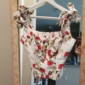 Eri & Ali Floral Tie-Shoulder Blouse